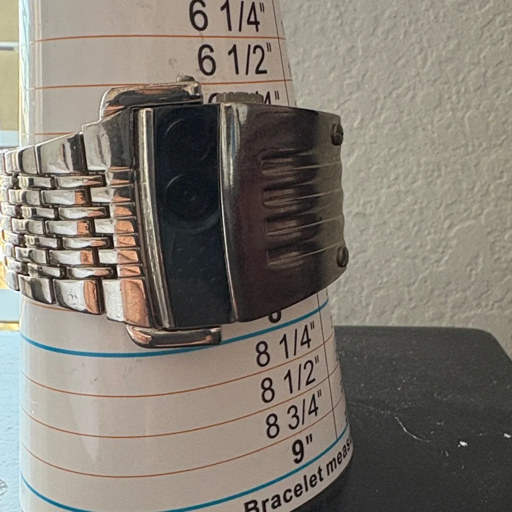 Elegant Silver Smartwatch with Blue Display